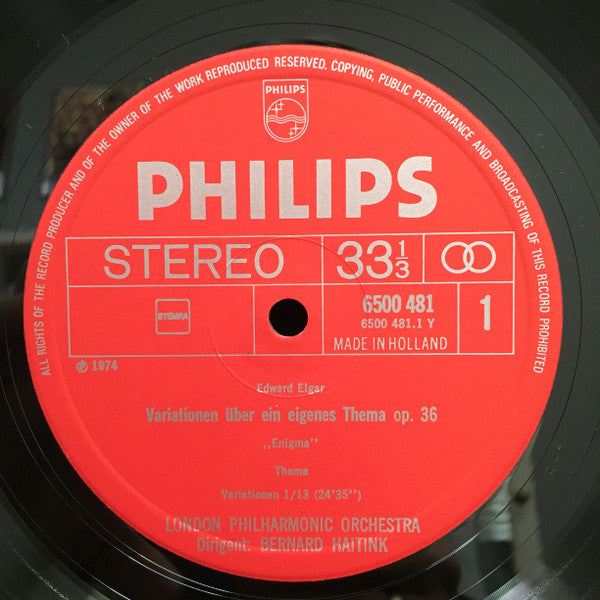Sir Edward Elgar / Richard Strauss - London Philharmonic Orchestra / Concertgebouworkest, Bernard Haitink : Enigma Variations / Don Juan (LP)