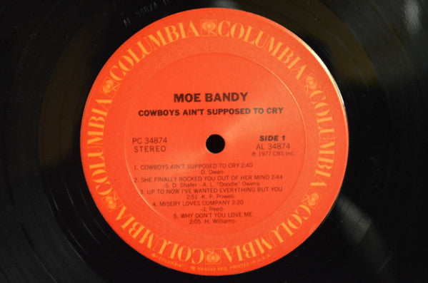 Moe Bandy : Cowboys Ain't Supposed To Cry (LP, Album)