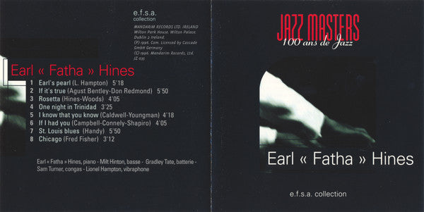 Earl Hines : Jazz Masters (100 Ans De Jazz) (CD, Album, RE)