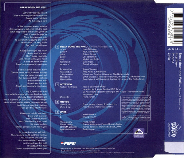 Anouk : Break Down The Wall (CD, Maxi, Enh)