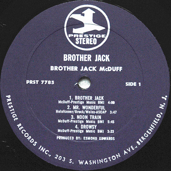 Brother Jack McDuff With Bill Jennings : Brother Jack (LP, Album, RE)