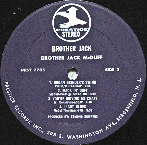 Brother Jack McDuff With Bill Jennings : Brother Jack (LP, Album, RE)
