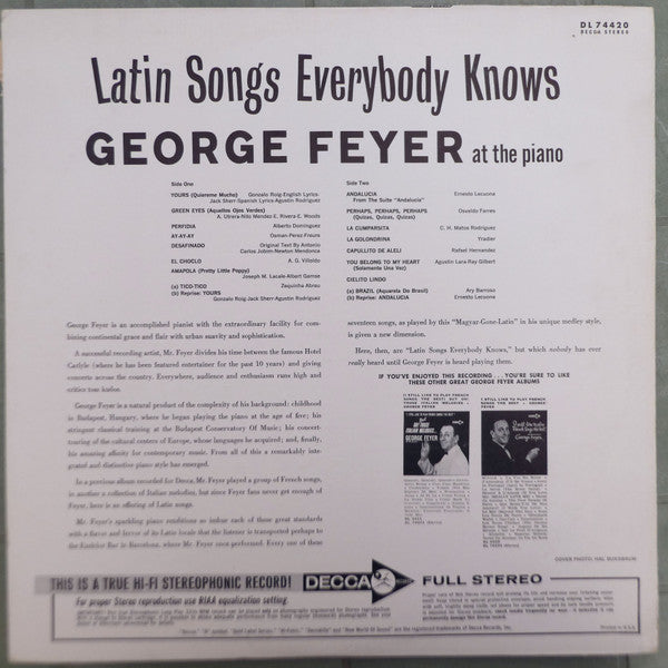 George Feyer : Latin Songs Everybody Knows (LP, Album)