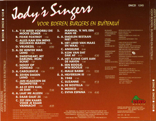 Jody's Singers : Voor Boeren, Burgers En Buitenlui (CD, Album)