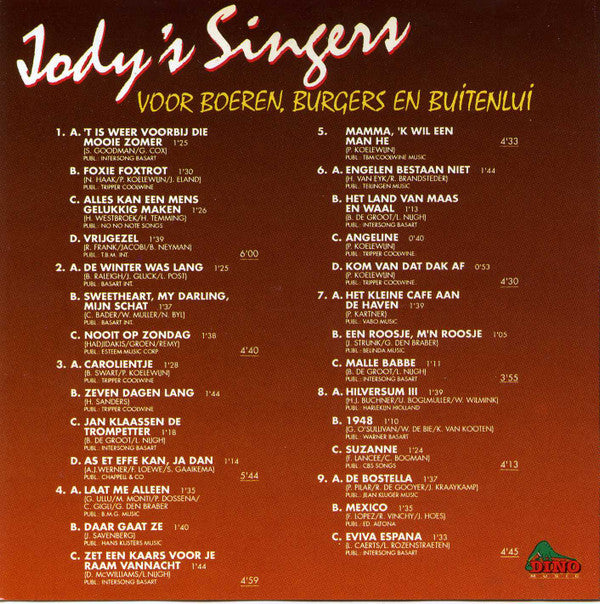 Jody's Singers : Voor Boeren, Burgers En Buitenlui (CD, Album)