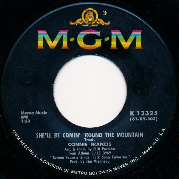 Connie Francis : For Mama (La Mamma) / She'll Be Comin' 'Round The Mountain (7")
