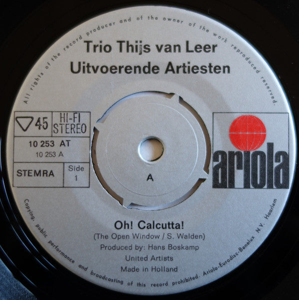 Trio Thijs Van Leer : Oh! Calcutta (7", Single)