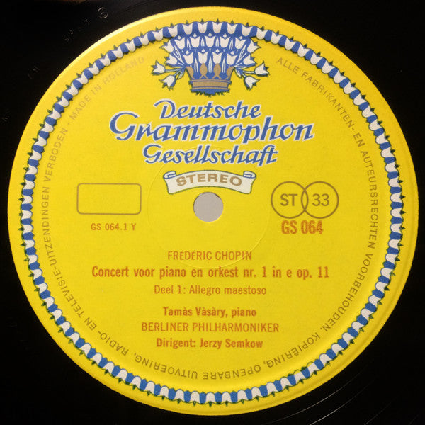 Frédéric Chopin, Tamás Vásáry, Berliner Philharmoniker, Jerzy Semkow : Concert Voor Piano En Orkest No. 1 In E, Op. 11 / Nocturnes Nos. 7 En 8 (LP, Comp)