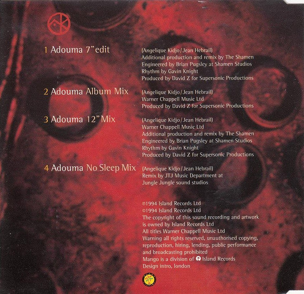 Angélique Kidjo : Adouma (CD, Single)