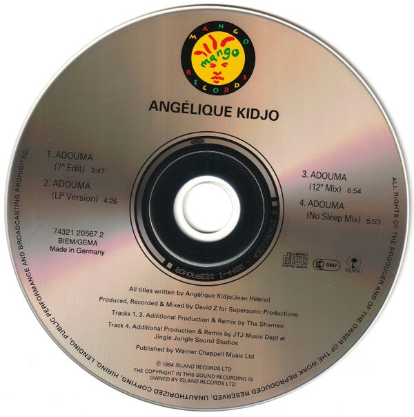 Angélique Kidjo : Adouma (CD, Single)