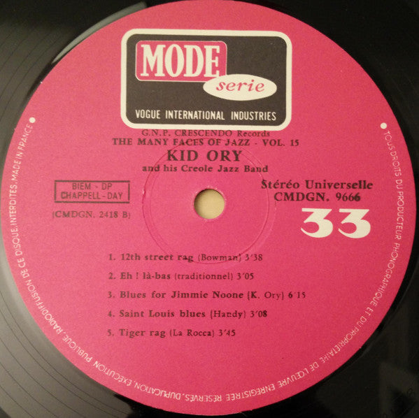 Kid Ory And His Creole Jazz Band : The Many Faces Of Jazz Vol. 15 (LP, Album)