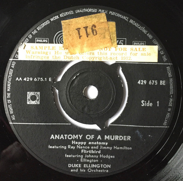 Duke Ellington And His Orchestra : Anatomy Of A Murder (7", EP)