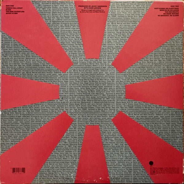 Jerry Harrison : The Red And The Black (LP, Album, Los)