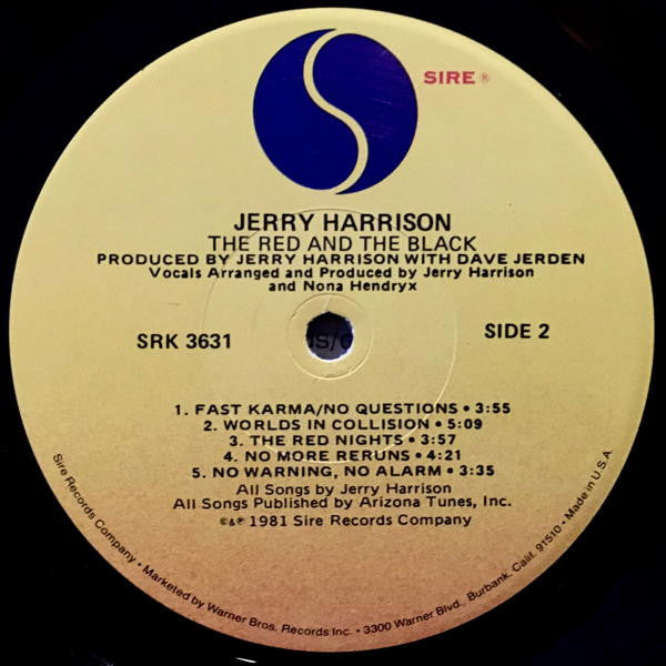 Jerry Harrison : The Red And The Black (LP, Album, Los)