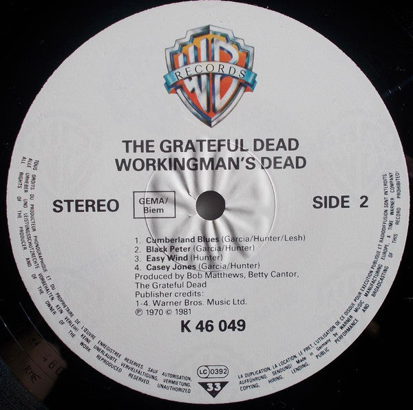 The Grateful Dead : Workingman's Dead (LP, Album, RE)