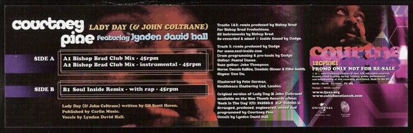 Courtney Pine Featuring Lynden David Hall : Lady Day (& John Coltrane) (12", Promo, W/Lbl)