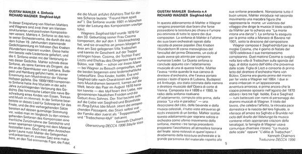 Gustav Mahler, Richard Wagner, Barbara Hendricks, Chaim Taub, Zubin Mehta, Israel Philharmonic Orchestra : Symphony No. 4 / Siegfried Idyll (CD, Comp)