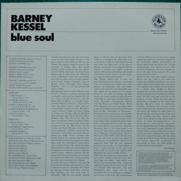 Barney Kessel : Blue Soul (LP, Album)