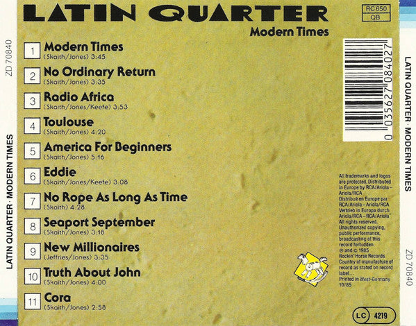Latin Quarter : Modern Times (CD, Album)