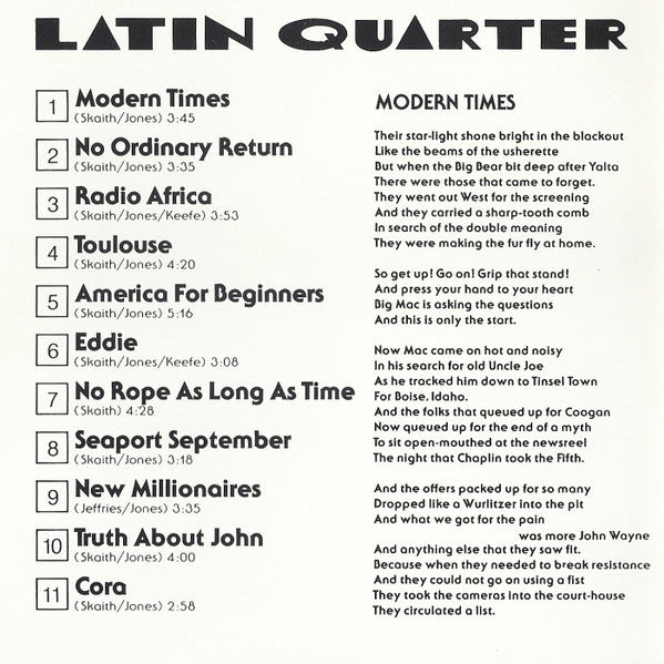 Latin Quarter : Modern Times (CD, Album)
