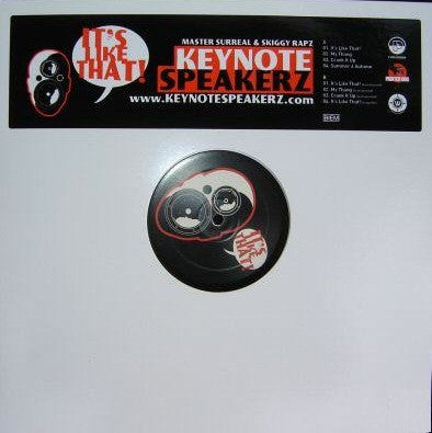 Keynote Speakerz, Master Surreal, Skiggy Rapz : It's Like That! (12", EP)