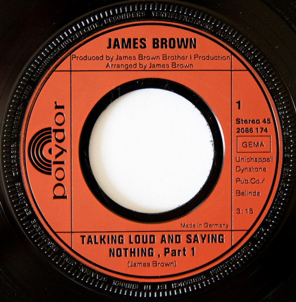 James Brown : Talking Loud And Saying Nothing (Part 1&2) (7", Single)