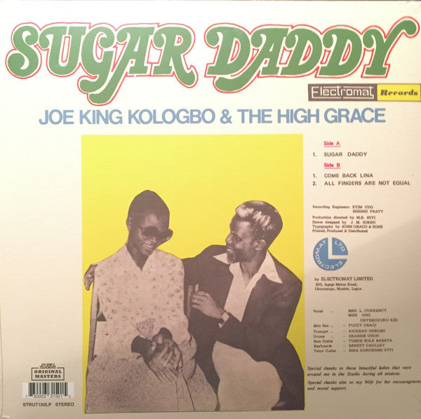 Joe King Kologbo & The High Grace : Sugar Daddy (LP, Album, RE, RM)