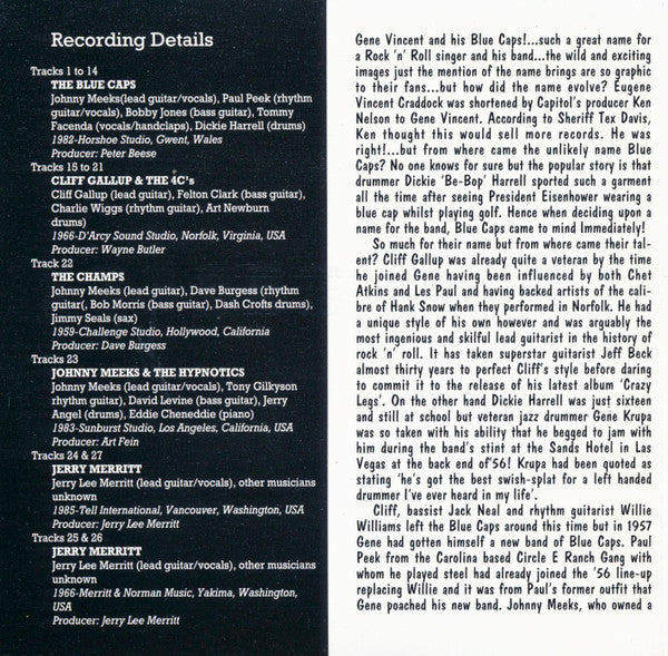 Gene Vincent & His Blue Caps : Legendary Blue Caps (CD, Comp)