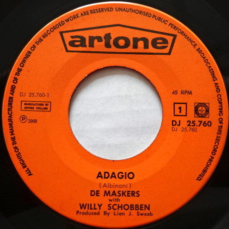 De Maskers With Willy Schobben : Adagio (7", Single)