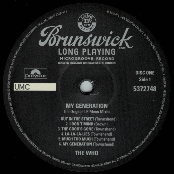 The Who : My Generation (LP, Album, RE + LP, Comp + LP + Mono, RM, Tri)