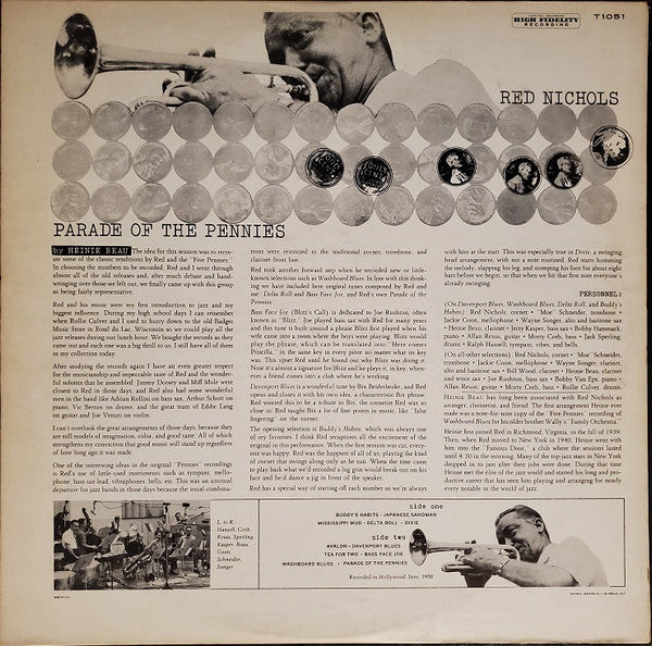 Red Nichols And His Five Pennies : Parade Of The Pennies (LP, Album, Mono)