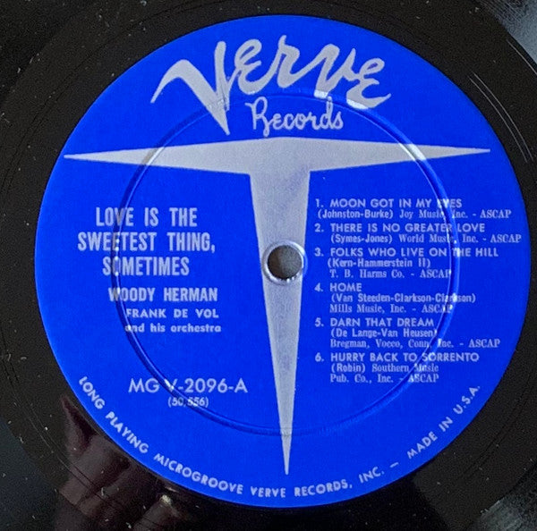 Woody Herman, Frank De Vol And His Orchestra : Love Is The Sweetest Thing -- Sometimes (LP, Mono)