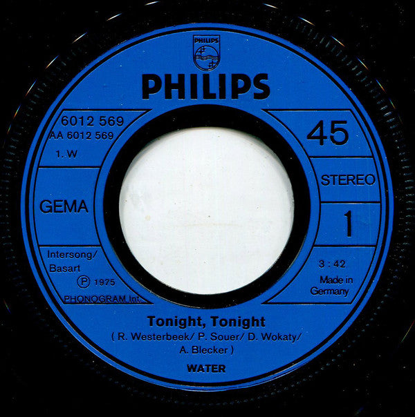 Water (4) : Tonight, Tonight (7", Single)