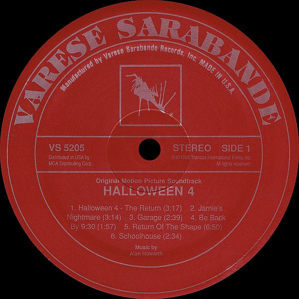 Alan Howarth : Halloween 4: The Return Of Michael Myers (Original Motion Picture Soundtrack) (LP, Album)