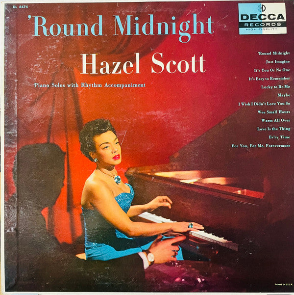 Hazel Scott : 'Round Midnight (LP, Album, Mono, RE)