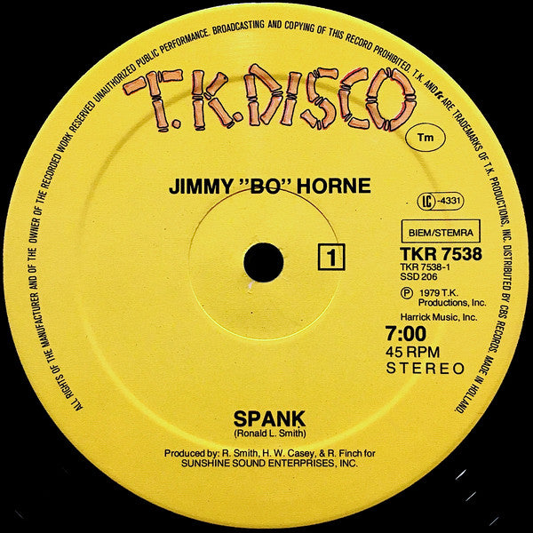 Jimmy "Bo" Horne : Spank / I Wanna Go Home With You (12", Maxi)