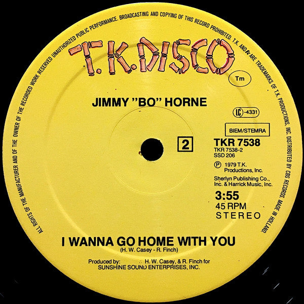 Jimmy "Bo" Horne : Spank / I Wanna Go Home With You (12", Maxi)