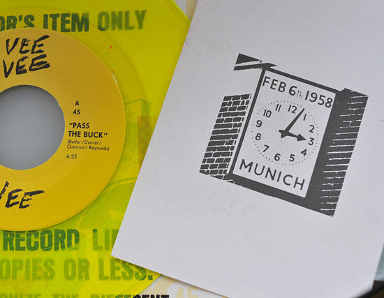 Vee VV : Pass The Buck / Love Canal (7", Single, Ltd, Yel)