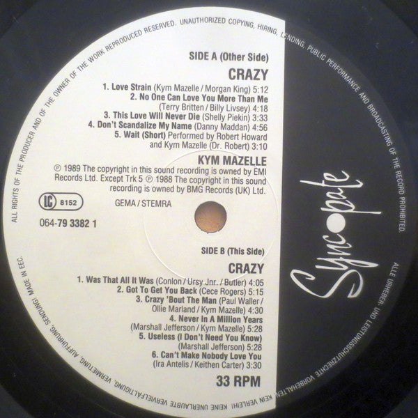 Kym Mazelle : Crazy (LP, Album)