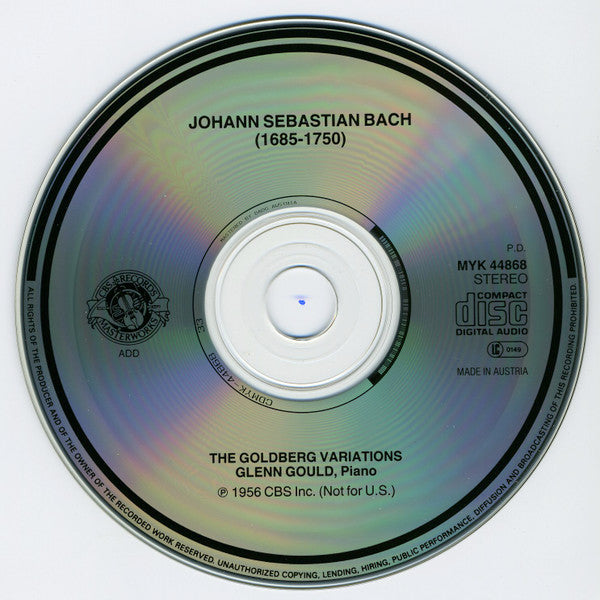 Johann Sebastian Bach - Glenn Gould : Goldberg Variations (CD, RM)