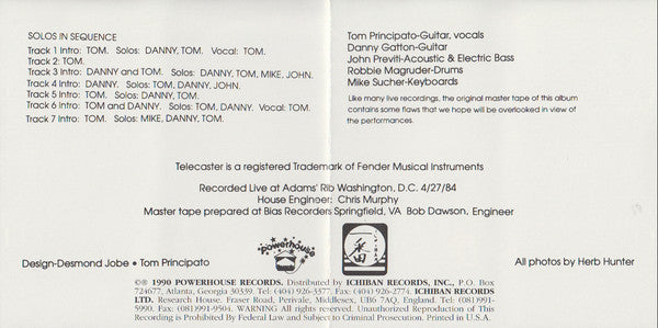 Danny Gatton And Tom Principato : Blazing Telecasters (CD, Album)