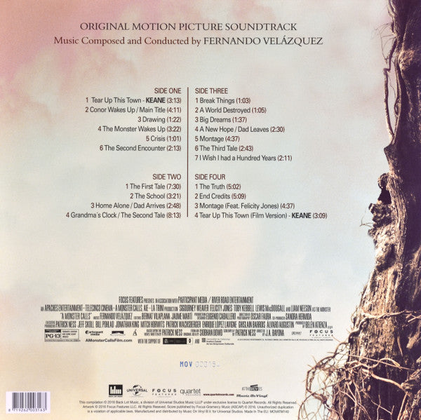 Fernando Velázquez : A Monster Calls (Original Motion Picture Soundtrack) (2xLP, Album, Ltd, Fla)