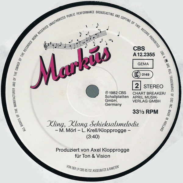 Markus (6) : Ich Will Spaß (12", Maxi)