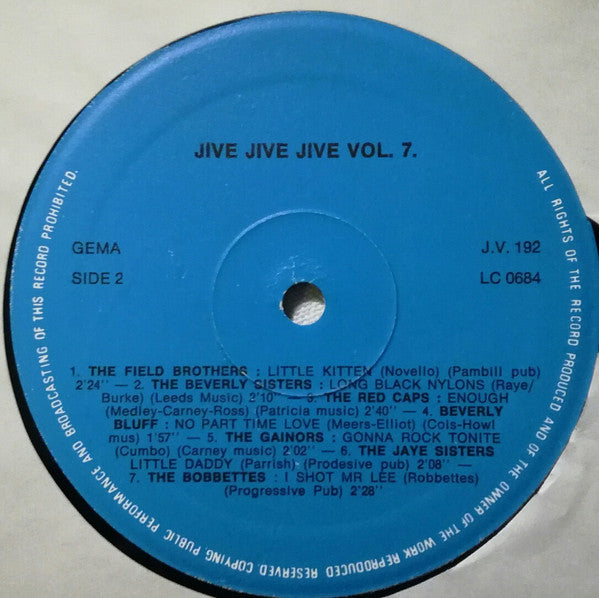 Various : Jive ! Jive ! Jive ! Vol. 7 (LP, Comp)
