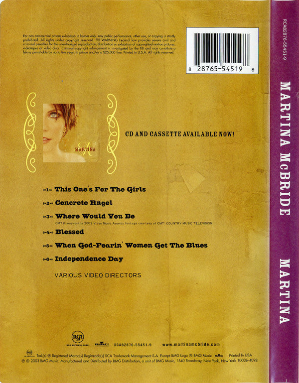 Martina McBride : Martina (DVD-V, NTSC)