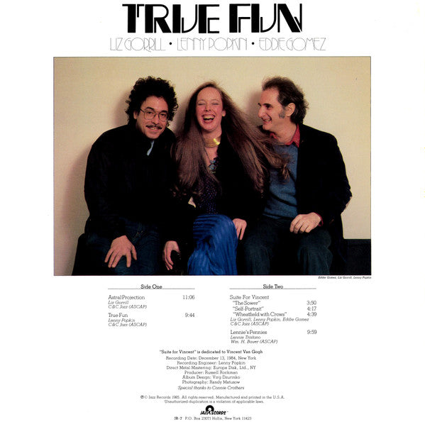 Liz Gorrill, Lenny Popkin, Eddie Gomez : True Fun (LP, Album)
