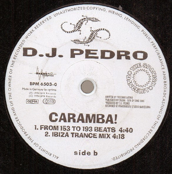 DJ Pedro (3) : Caramba! (12")