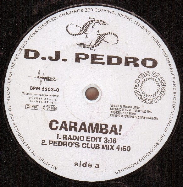 DJ Pedro (3) : Caramba! (12")