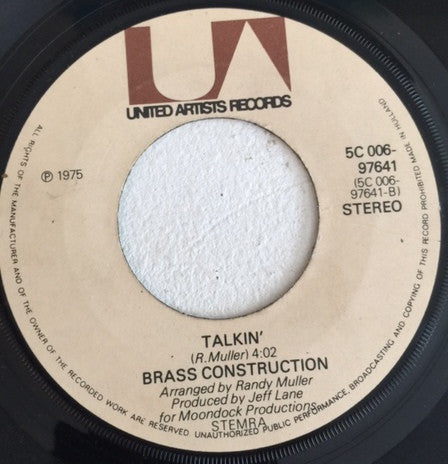 Brass Construction : Movin' / Talkin' (7", Single, Gre)