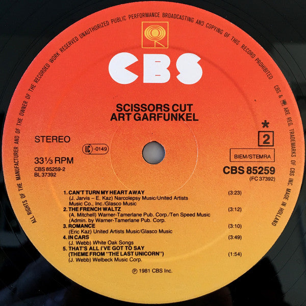 Art Garfunkel : Scissors Cut (LP, Album)